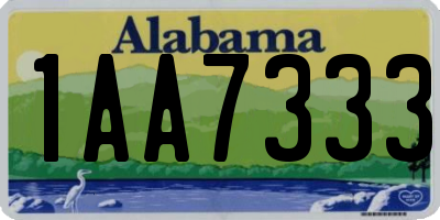 AL license plate 1AA7333