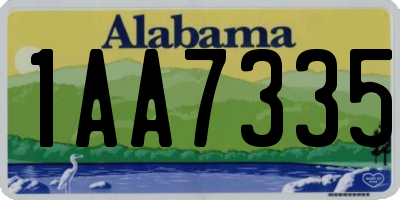 AL license plate 1AA7335