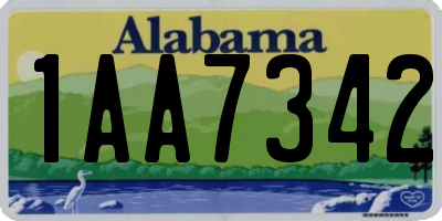 AL license plate 1AA7342