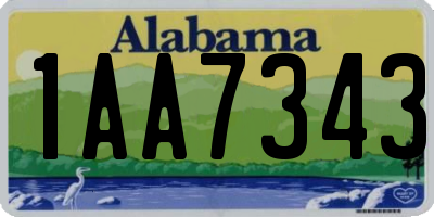 AL license plate 1AA7343