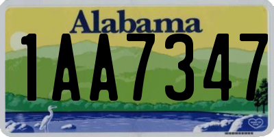 AL license plate 1AA7347