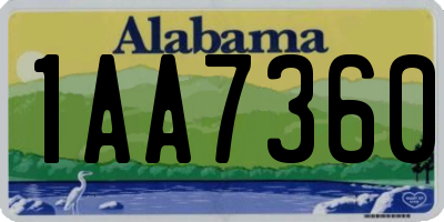 AL license plate 1AA7360