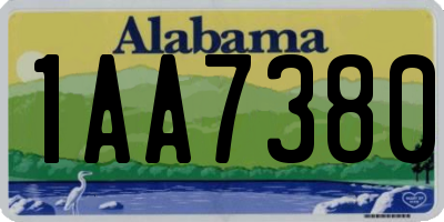 AL license plate 1AA7380