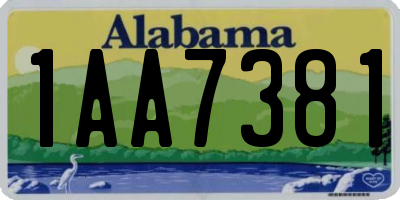 AL license plate 1AA7381