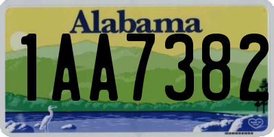 AL license plate 1AA7382