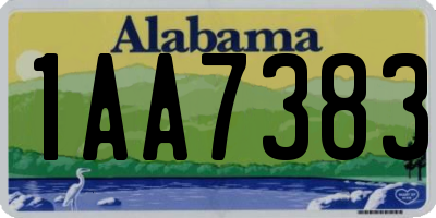 AL license plate 1AA7383