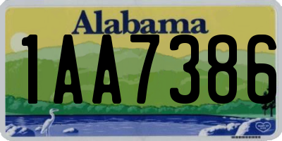 AL license plate 1AA7386