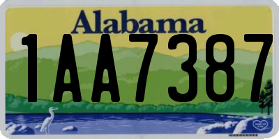 AL license plate 1AA7387