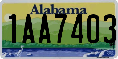 AL license plate 1AA7403