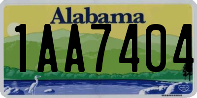 AL license plate 1AA7404