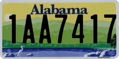 AL license plate 1AA7417