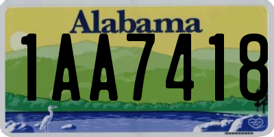 AL license plate 1AA7418