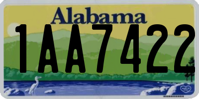 AL license plate 1AA7422