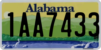 AL license plate 1AA7433