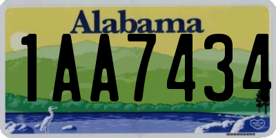 AL license plate 1AA7434