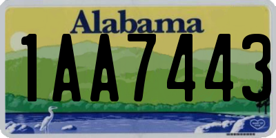 AL license plate 1AA7443