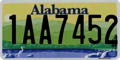 AL license plate 1AA7452