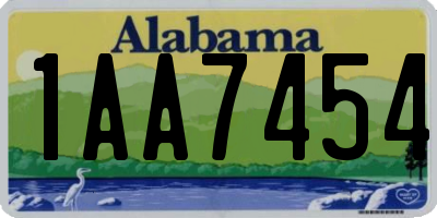 AL license plate 1AA7454