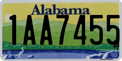 AL license plate 1AA7455