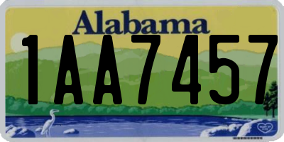 AL license plate 1AA7457