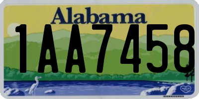 AL license plate 1AA7458