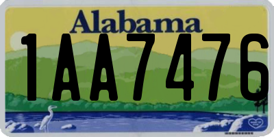 AL license plate 1AA7476