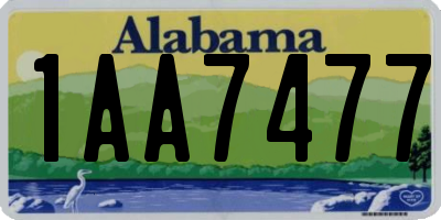 AL license plate 1AA7477
