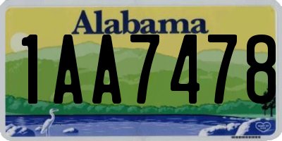 AL license plate 1AA7478