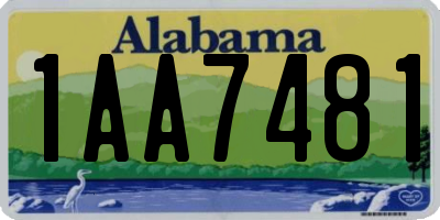 AL license plate 1AA7481