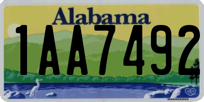 AL license plate 1AA7492