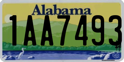 AL license plate 1AA7493