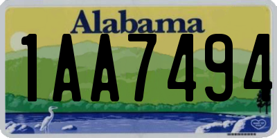 AL license plate 1AA7494