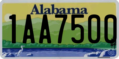 AL license plate 1AA7500