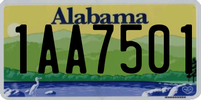 AL license plate 1AA7501