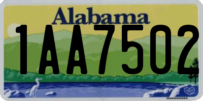 AL license plate 1AA7502