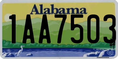 AL license plate 1AA7503