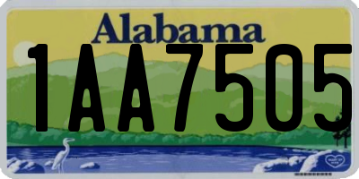 AL license plate 1AA7505