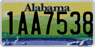 AL license plate 1AA7538