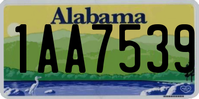 AL license plate 1AA7539