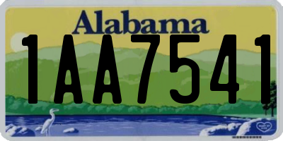 AL license plate 1AA7541