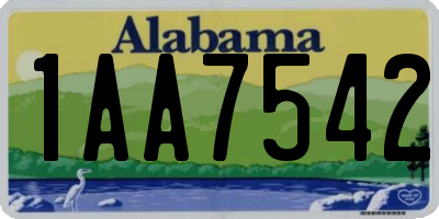 AL license plate 1AA7542