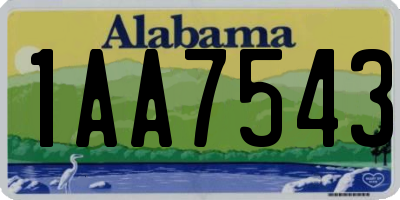 AL license plate 1AA7543