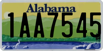 AL license plate 1AA7545