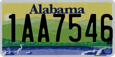 AL license plate 1AA7546