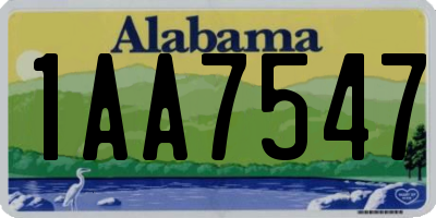 AL license plate 1AA7547