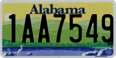 AL license plate 1AA7549