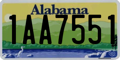 AL license plate 1AA7551