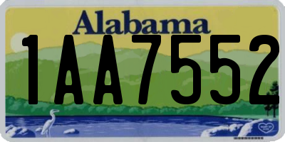 AL license plate 1AA7552