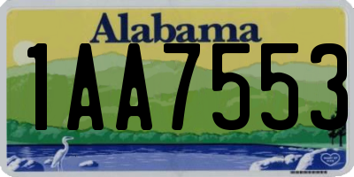 AL license plate 1AA7553