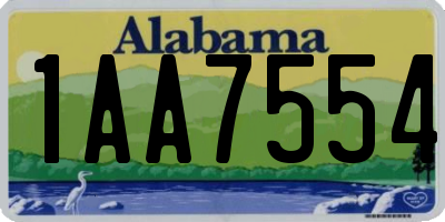 AL license plate 1AA7554